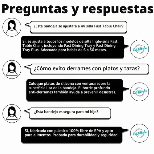 Vista 7 de Bandeja de comedor de plástico transparente para silla de mesa rápida Ingle-sina