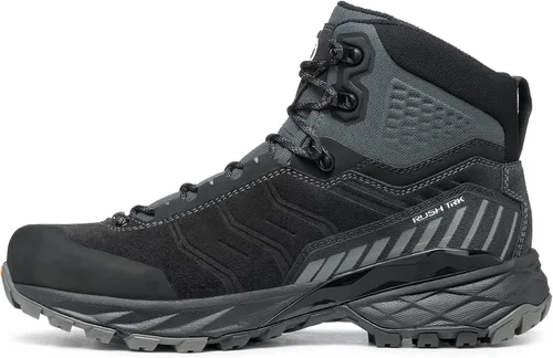Vista 3 de SCARPA Botas de senderismo y mochilero impermeables Gore-Tex para hombre Rush Trk GTX, Antracita oscuroNegro