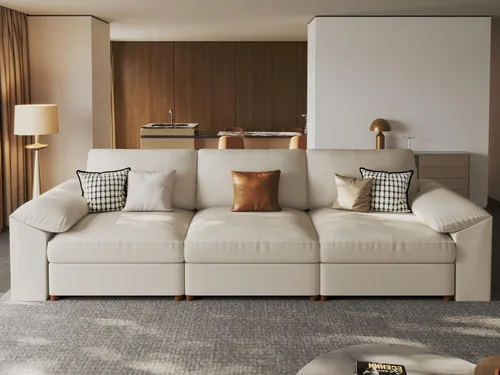 Vista 110 de EASE MOOSE Sofá modular seccional, sofá en forma de U para sala de estar Beige