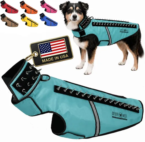 Vista 29 de CoyoteVest SpikeVest - Chaleco de arnés para perro, accesorios reflectantes para perros con picos para proteger a tu mascota de ataques de Raptor