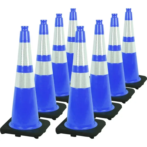 Vista 25 de Conos de Tráfico de PVC Naranja/Verde Fluorescente, Cono de Estacionamiento con Base Negra Pesada Estructuralmente Estable Resistente a