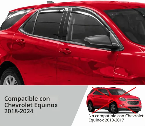 Vista 5 de Voron Glass in-Channel Rain Guards for Chevy Equinox 2018-2024 Para Equinox 18-24