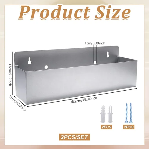 Vista 2 de 2 soportes para botellas de licor de acero inoxidable de 15 pulgadas, soporte de botella de riel de una sola velocidad, estante de riel de bebidas
