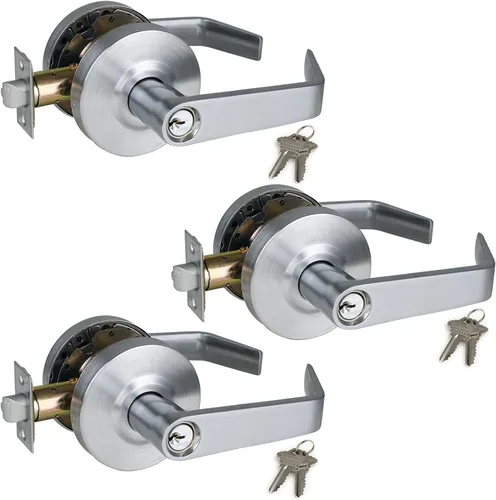 Vista 67 de ANSI Grado 2 Manija de Puerta de Entrada Comercial con Llave, Certificada UL, Cumple ADA, Cromo Satinado 26D, GRD2-72ET-1P