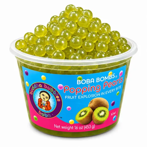Vista 20 de Buddha Bubbles Boba - Perlas de Boba para reventar/estallar de primera calidad/Bombas de Boba / cobertura de postre (perlas de arándano)