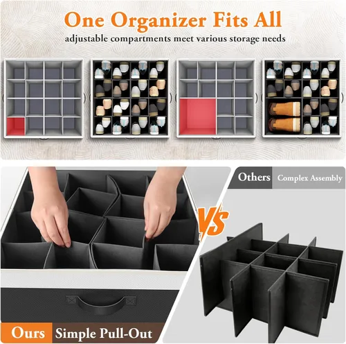 Vista 3 de StoreHappily Organizador de zapatos para armario, 2 paquetes con capacidad para hasta 32 pares, contenedores grandes de almacenamiento de zapatos