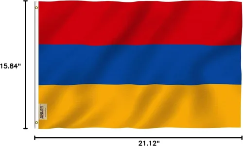 Vista 7 de ANLEY Fly Breeze - Bandera de Armenia de 3 x 5 pies, color vivo y a prueba de decoloración, cabecera de lona y doble costura, banderas