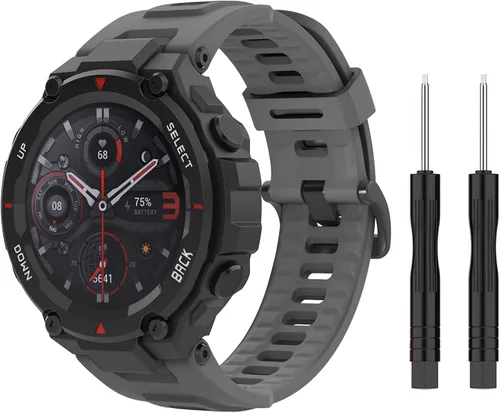 Vista 12 de MoKo Correa de reloj compatible con Amazfit T-Rex/T-Rex Pro Smartwatch, correa deportiva de repuesto de silicona suave, pulsera transpirable