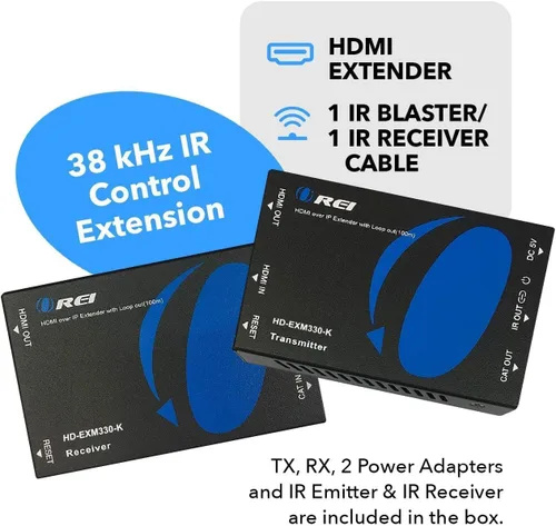 Vista 9 de OREI Extensor HDMI sobre Cat6 330 pies - 1080p sobre IP, bucle, IR