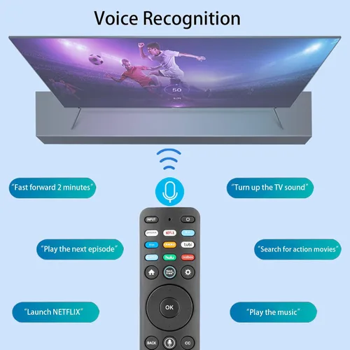 Vista 2 de XRT260 Control remoto por voz compatible con Vizio Smart TV V-Series M-Series P-Series Controlador de repuesto con Netflix PrimeVideo Xumo Hulu