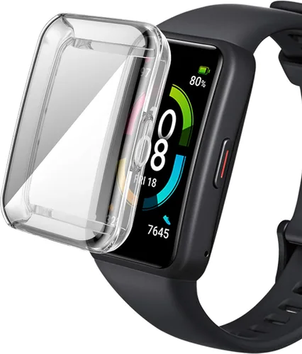 Vista 6 de Funda protectora de pantalla compatible con Huawei Honor Band 6, ultrafina y suave, chapada en poliuretano termoplástico, carcasa completa