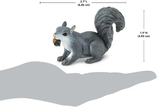 Vista 3 de Safari Ltd. Figurina de Ardilla Gris - Figura de Vida Silvestre Realista de 3" - Juguete Educativo para Niños, Niñas y Niños de 3+ Años