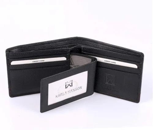 Vista 5 de KARLA HANSON - Cartera de piel con bloqueo RFID para hombre con tarjetero