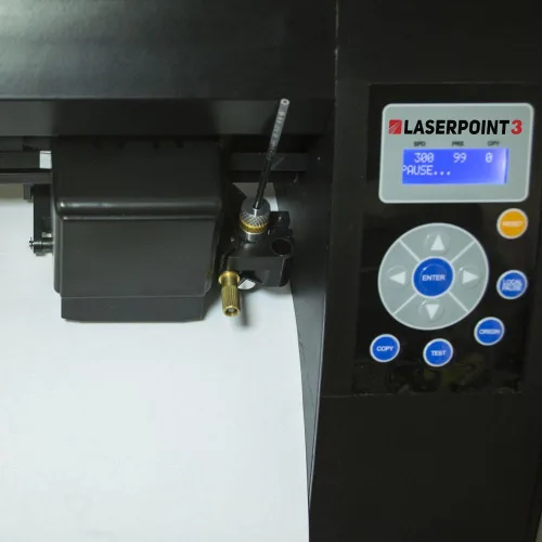 Vista 4 de Nuevo 34" Cortador de Vinilo LaserPoint 3 (LP3) con ARMS Contour Cutting, Stand and Basket - USCutter