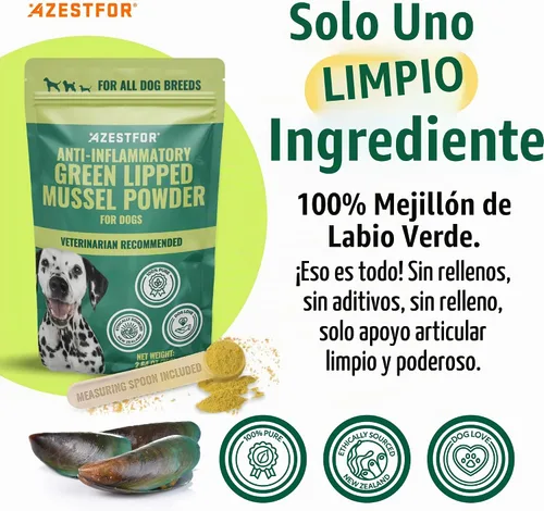 Vista 2 de Azestfor Mejillón de labios verdes antiinflamatorios para perros en polvo