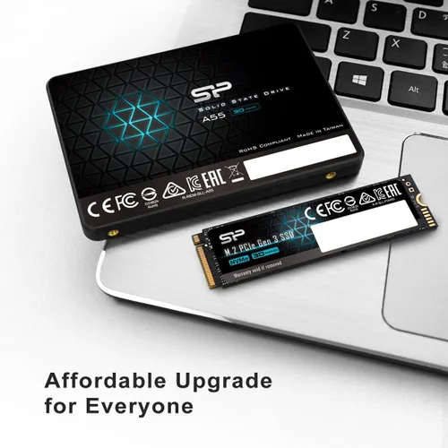 Vista 5 de SP 1TB SSD 3D NAND A55 SLC Cache Performance Boost SATA III 2.5" 7mm (0.28") Unidad interna de estado sólido (SP001TBSS3A55S25)