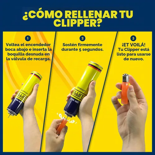 Vista 3 de Clipper 100% combustible de isobutano 10 onzas líquidas (10 onzas) 12 veces de butano refinado puro e inodoro Compatible con todos