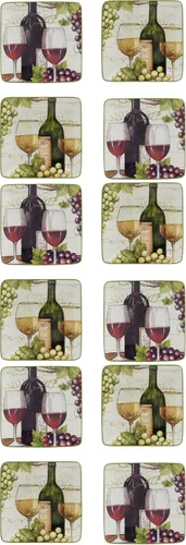 Vista 7 de Certified International Meadow Brook - Platos para canapé/almuerzo/aperitivo de 6 pulgadas, diseños surtidos, multicolor, grande, juego de 4