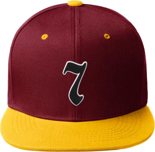 Vista 177 de Daxton Gorra clásica con visera de billete plano con letras del alfabeto inglés antiguo de la A a la Z