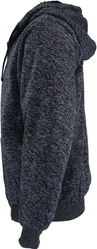 Vista 7 de Gary Com - Sudadera de vellón sherpa de alto gramaje con capucha para hombre, forro de grueso vellón, con cremallera completa, cálidas chaquetas
