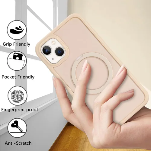 Vista 2 de Cavor Funda para iPhone 13 e iPhone 14, Compatible con Magsafe, Funda para iPhone 14 con Protector de Pantalla, Soporte Funda Protectora Magnética