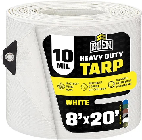 Vista 30 de Lona resistente impermeable Marrón/plata, 6' x 8' de 10 mil de grosor Lonas a prueba de rasgaduras Material de tejido grueso, resistente a