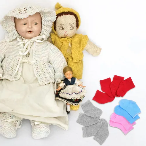 Vista 4 de NUOBESTY 6 pares de calcetines de muñeca mini calcetín ropa de bebé figura de acción accesorios para muñeca