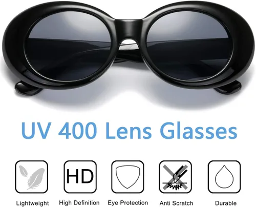 Vista 3 de Clout Goggles Oval Mod Retro Vintage Gafas de sol Kurt Cobain Round Sun Glaases