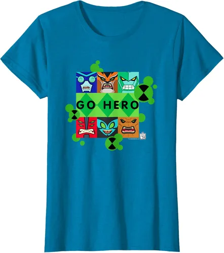 Vista 72 de Ben 10 Go Hero - Camiseta, Azul / Patchwork, S