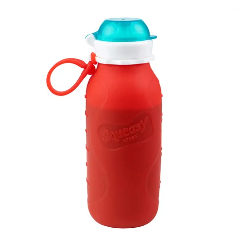 Vista 13 de Aqua 3.5 oz Squeasy Snacker - Bolsa de comida reutilizable de silicona a prueba de derrames - para alimentos blandos y líquidos - Agua, salsa