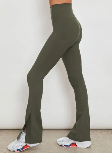 Vista 3 de Aleumdr Leggings acampanados para mujer, pantalones de yoga acampanados, parte inferior de corte de bota 2023, a la moda, pierna larga y ancha