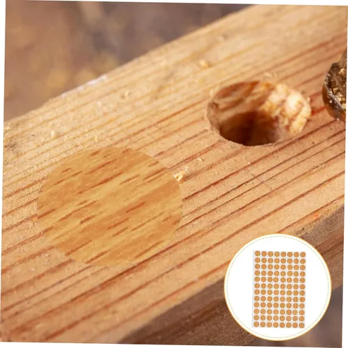 Vista 8 de Beavorty 96 unidades de hojas autoadhesivas para agujeros de tornillo, tapas de agujeros para tornillos para muebles, tapas de agujeros