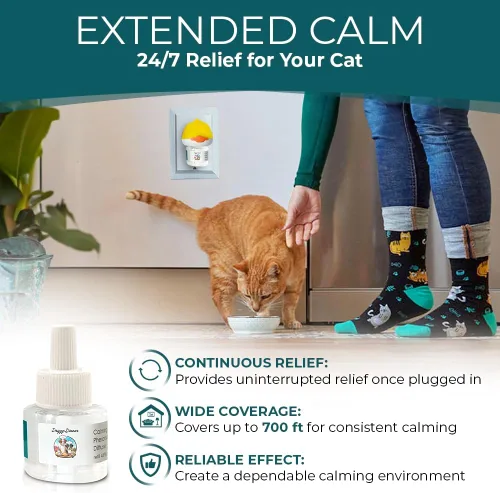 Vista 3 de Difusor calmante para gatos para aliviar el estrés - Spray disuasorio natural para gatos para reducir el estrés, la pulverización