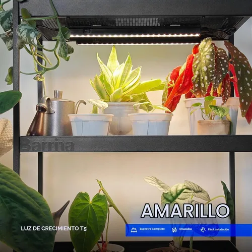 Vista 2 de Barrina Luces LED T5 de crecimiento, 5 W 1 pie, luces de plantas enlazables Amarillo
