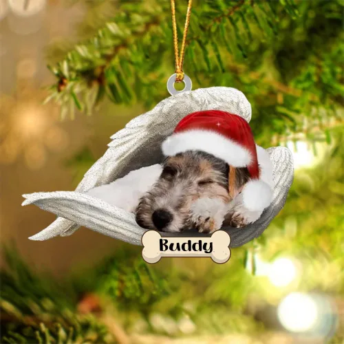 Vista 109 de Afghan Hounds - Adorno de Navidad con alas de ángel durmiente, recuerdo personalizado para perros 2024, adorno de forma acrílica, regalos
