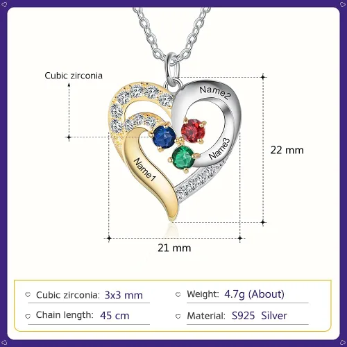 Vista 3 de GLAMCARAT Collar pequeño minimalista de 0.7 a 0.9 pulgadas, chapado en oro de 18 quilates, con piedras de nacimiento, joyería para madres, collar