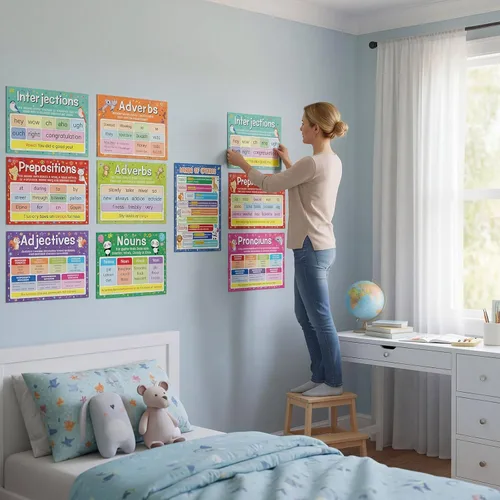 Vista 5 de Yisong - 10 carteles educativos preescolares con 100 puntos de pegamento