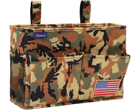 Vista 62 de Surblue Organizador de cama colgante para mesita de noche, bolsa de almacenamiento con bolsillo para literas y camas de hospital, habitaciones