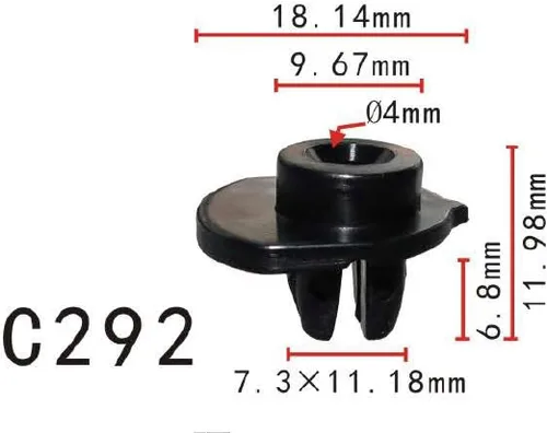 Vista 98 de Autobahn88 - Clip de remache tipo push-in para parachoques, compatible con Renault (OEM: 054000001R) (Paquete de 20)