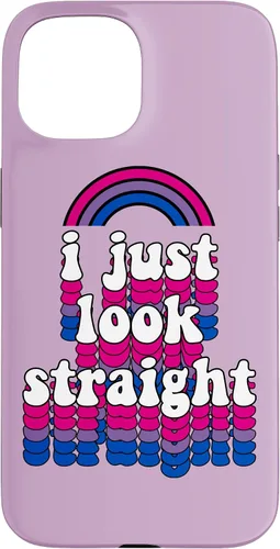 Vista 6 de I Just Look Straight Bisexual Rainbow Bisexual Pride Flag Case for iPhone 17