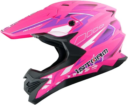 Vista 20 de 1Storm - Casco de motocross para adultos, bicicleta de montaña de descenso, BMX, MX, ATV, motocicleta todoterreno, estilo Storm HF803; negro mate