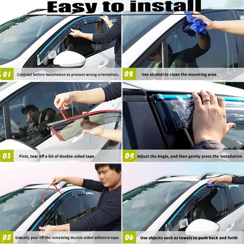 Vista 6 de Latest Window Visors Design for Chevrolet Equinox 2017-2026,Tape-On Window Deflectors,Weather Protection Wind Noise Reduction,Extra Durable Vent