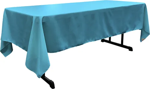 Vista 127 de LA Linen Mantel rectangular lavable de popelín de poliéster, resistente a las manchas y a las arrugas, cubierta de mesa 60x84, mantel de tela