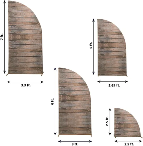 Vista 129 de Efavormart - Juego de 4 fundas de elastano beige para arco de media luna, fundas de telón de fondo Chiara de 2.5 pies a 7 pies para escenarios