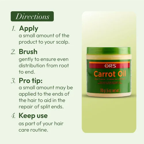 Vista 7 de ORS Crema capilar con aceite de zanahoria para cabello débil y dañado, 6 onzas