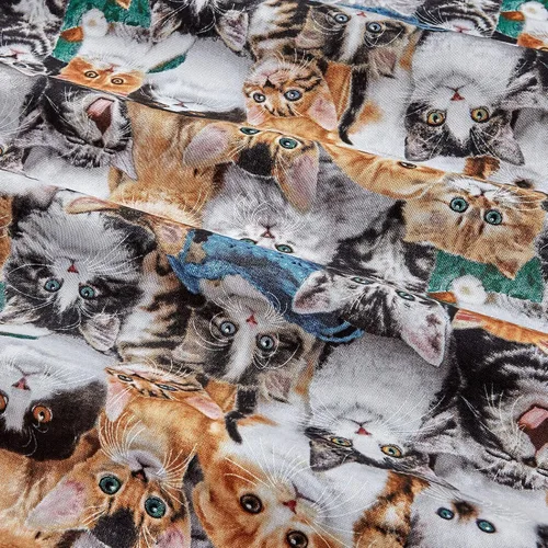 Vista 3 de Gatos empacados para razas de gatos, tela por yarda