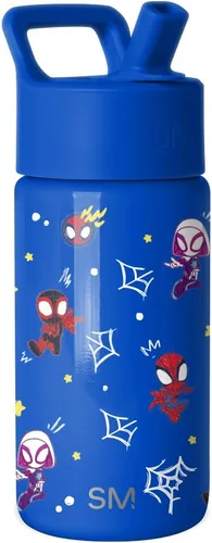 Vista 14 de Simple Modern Kids Summit - Botella de agua con tapa con pajilla, vaso de acero inoxidable de 14 onzas con aislamiento para niñas, para la escuela