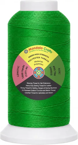 Vista 83 de Mandala Crafts Airforce Blue Tex 70 - Hilo de poliéster para tapicería 1500 Yds T70 UV Resistant Strong Thread for Leather Sewing, Marine