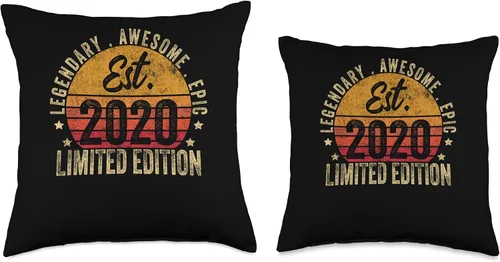 Vista 3 de 3rd Birthday Vintage 3 Year Old Est 2020 Limited Edition Throw Pillow