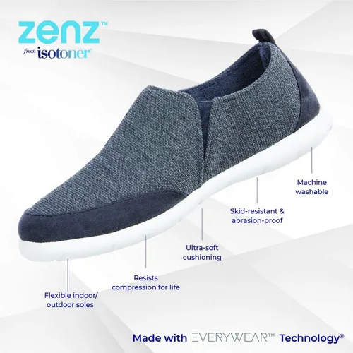 Vista 2 de isotoner Zenz - Zapatos casuales para hombre ligeros y deportivos de punto sin cordones